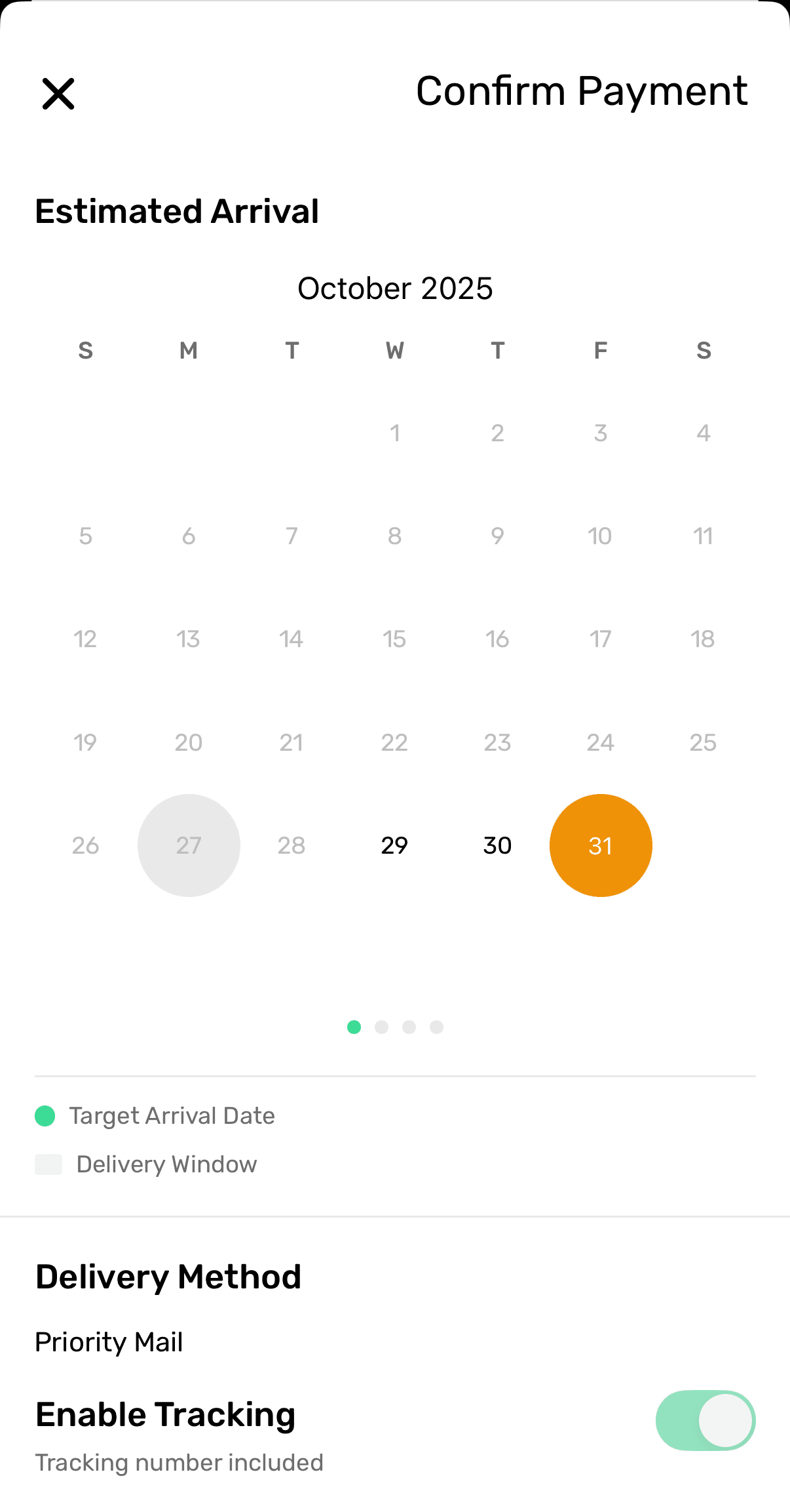 Priority Mail option selected showing 2–3 day tracked delivery