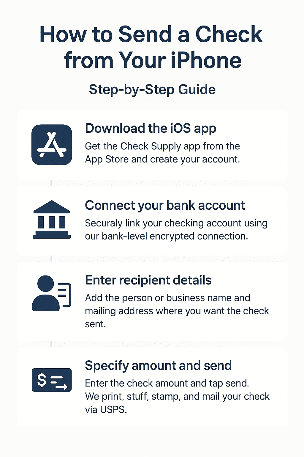 Send checks from your iPhone with Check Supply iOS app