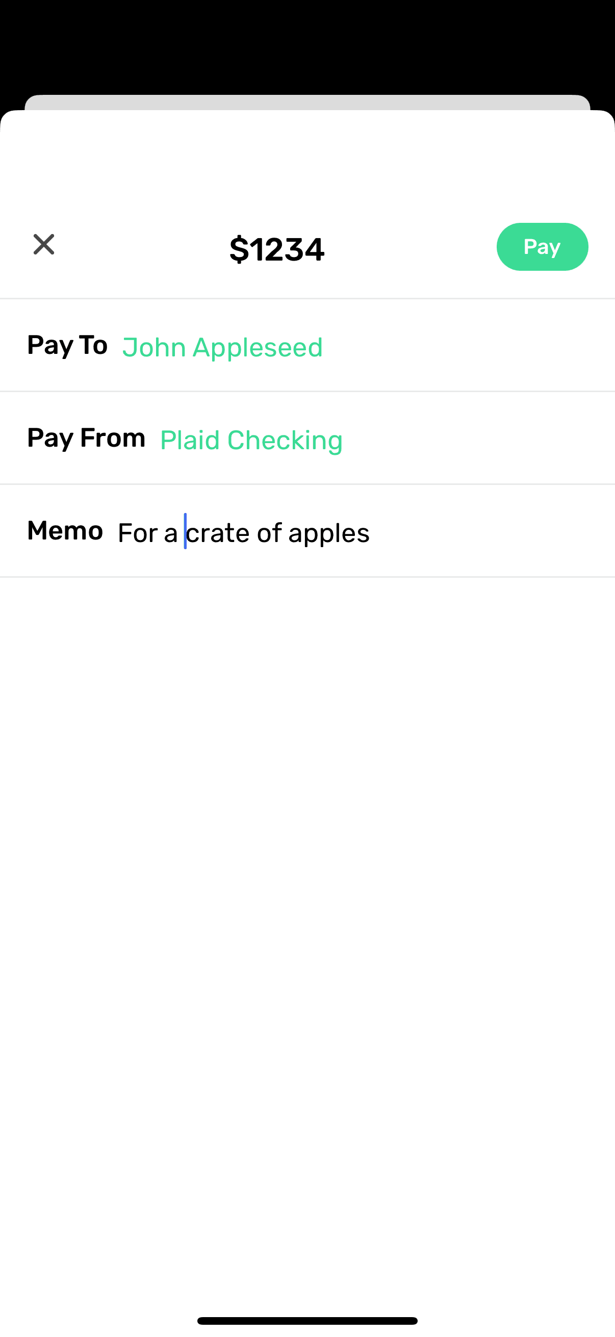 Add an optional memo to the check